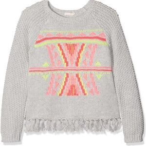 Billieblush Grey Neon Chunky Sweater